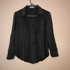 Army green button down